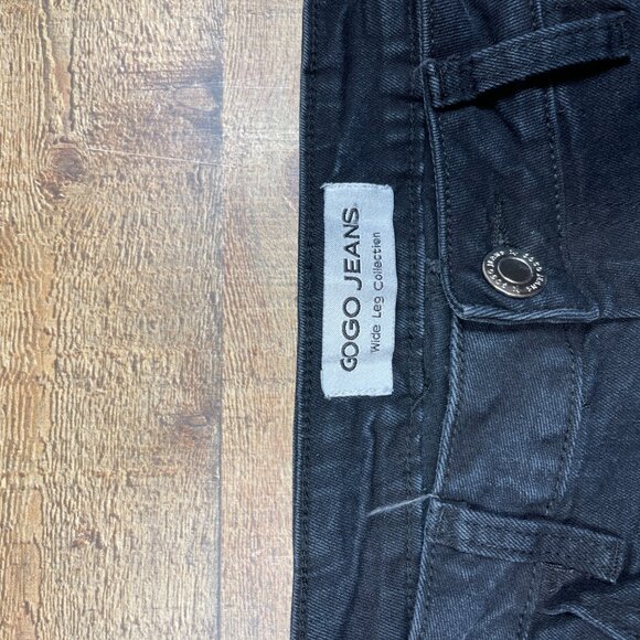 GOGO Black/Gray Wide Leg Jeans size 7/28 - Picture 3 of 5